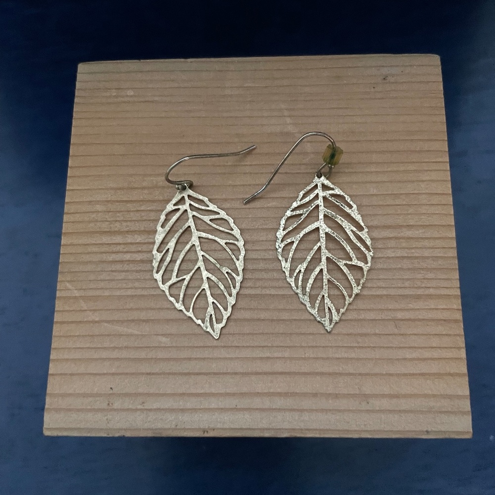 Gold leaf earrings